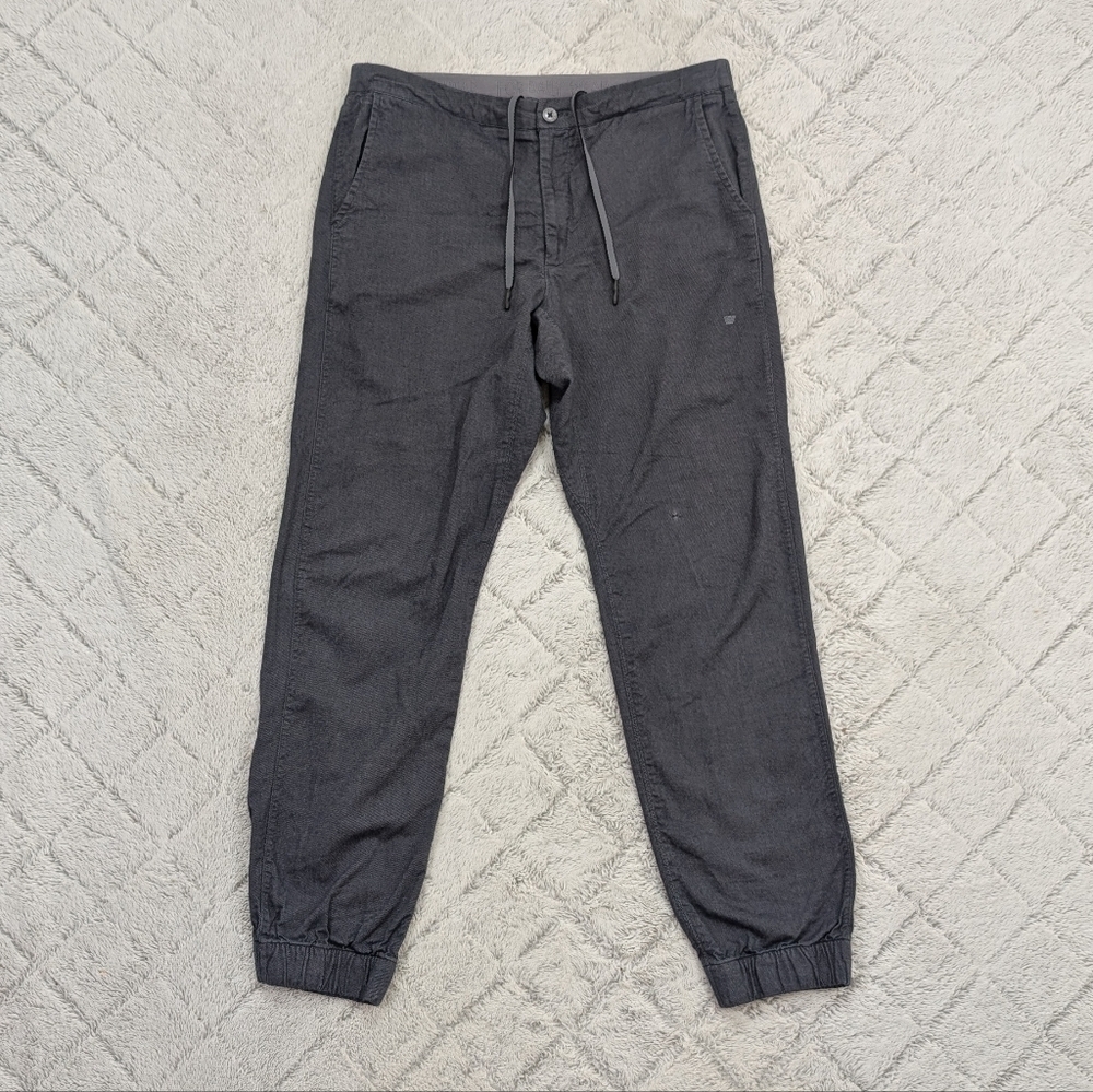 Mack Weldon Pants Mens M Gray Cotton Twill Stretch Joggers Light Performance 